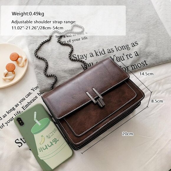 🆕Women Green Leather Crossbody Bag Small Shoulder Purse Satchel Evening Chain - Picture 6 of 9